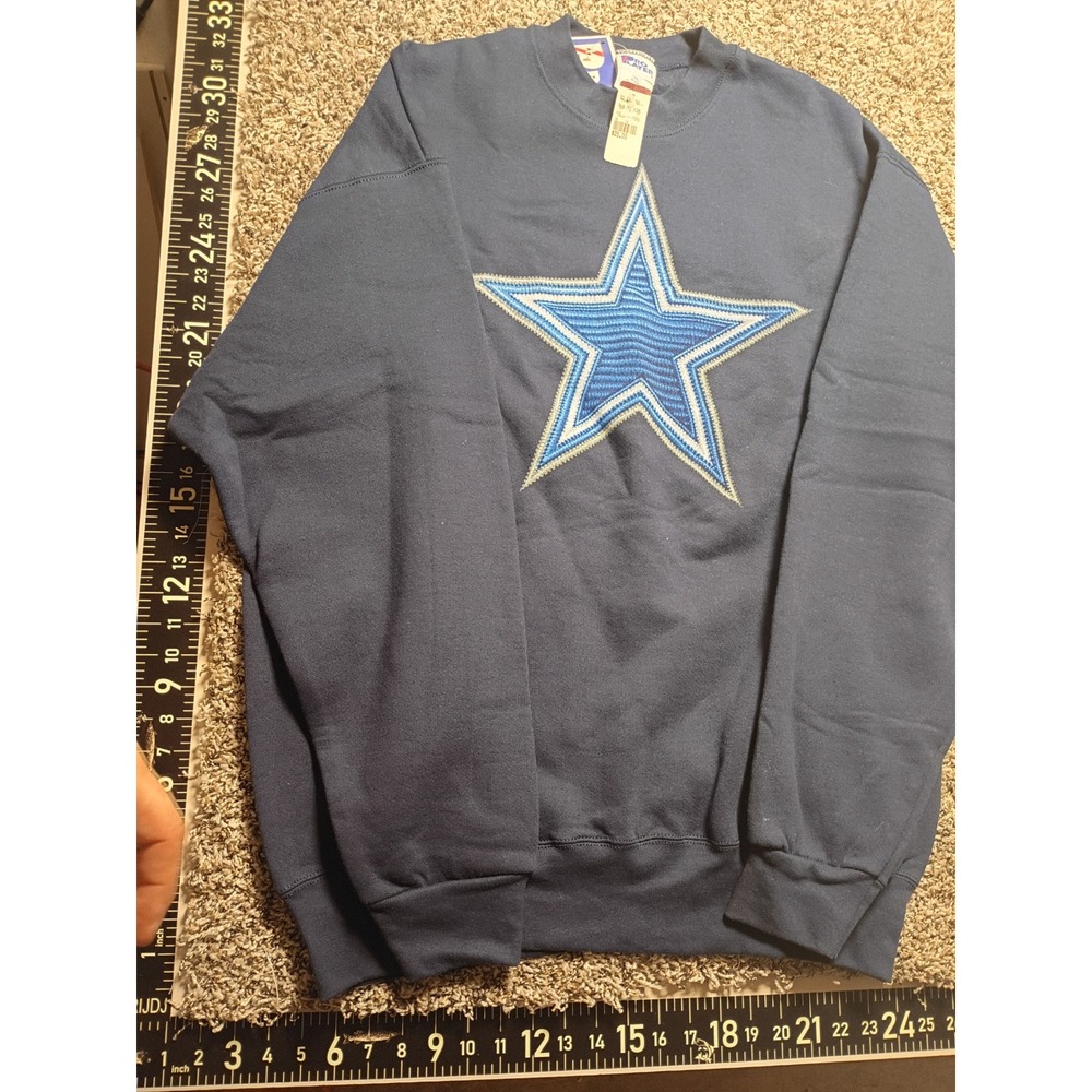 Vintage Pro Player Dallas Cowboys Sweatshirt XXL Navy Blue Embroidered Star USA
